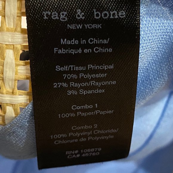 Rag & Bone Packable Visor Cap Blue Straw NEW - Picture 6 of 8